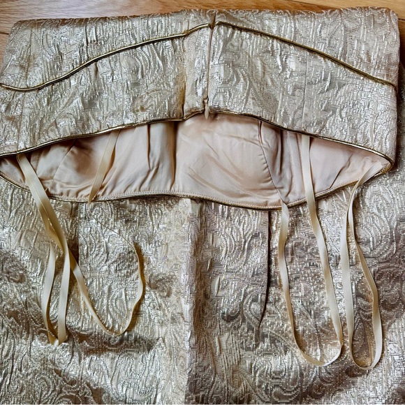 Max and Cleo Strapless Gold Brocade Dress - Picture 7 of 7